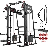 Mikolo M4 2.0 Smith Machine, All-in-One Home Gym Power Cage with LAT Pulldown &amp; Cable Crossover, Squat Rack for Full Body Workouts
