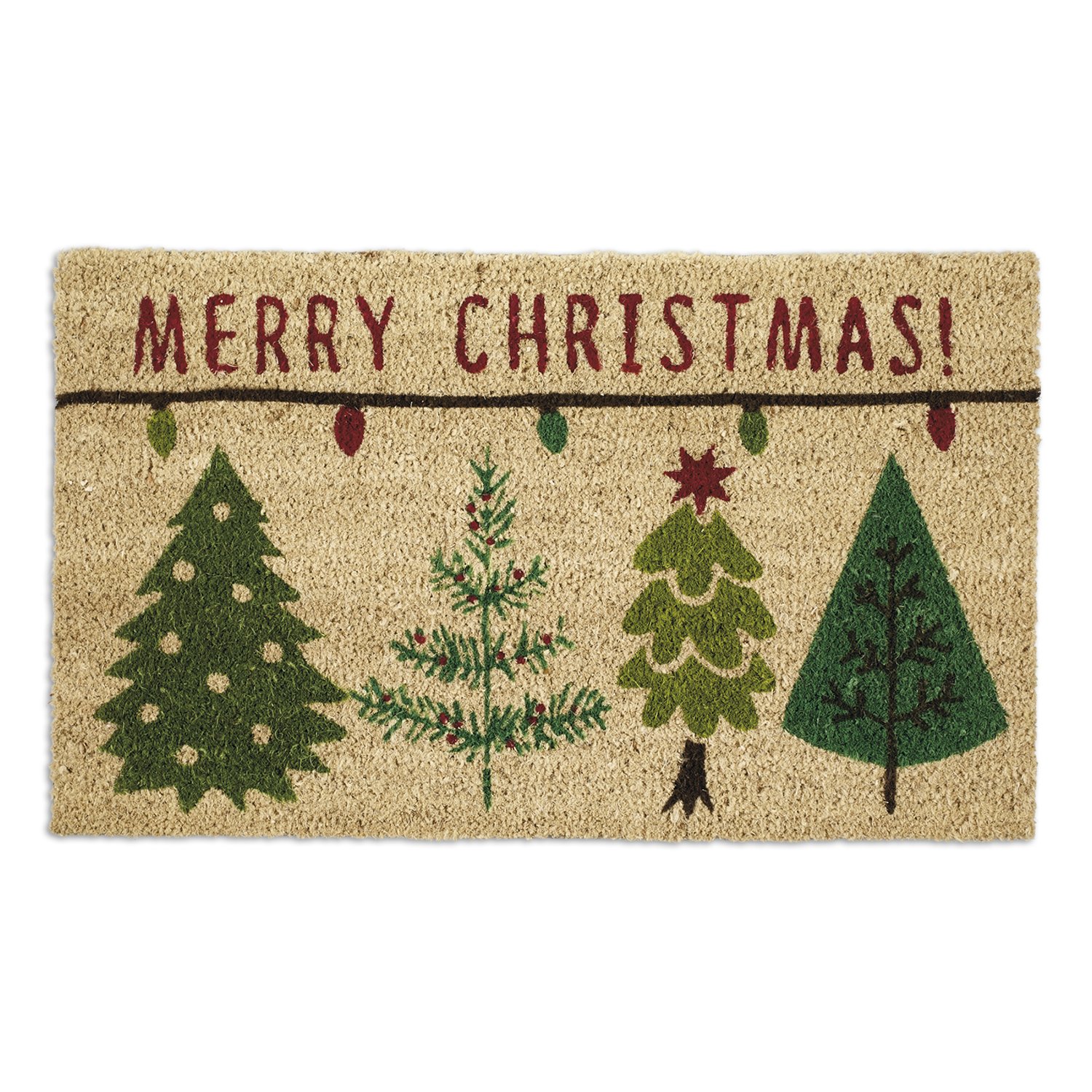 DII Indoor/Outdoor Natural Coir Easy Clean Rubber Back Entry Way Doormat For Patio, Front Door, All Weather Exterior Doors, 18 x 30 - Merry Christmas — image 1
