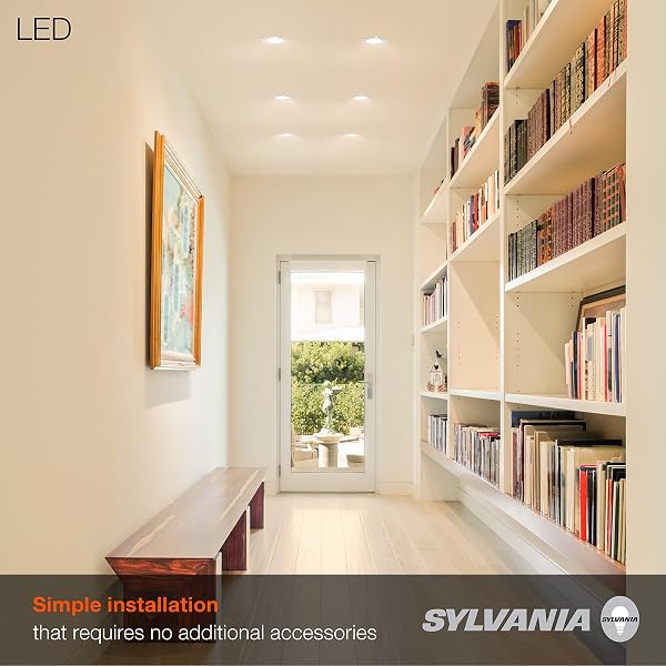 SYLVANIA LED 6″ SLIM MICRODISK RECESSED DOWNLIGHT, JUNCTION BOX, 16W, 5 CCT COLOR SELECT (2700K / 3000K / 3500K / 4000K / 5000K), DIMMABLE, 1200 LUMENS – 1 PACK (61405)
