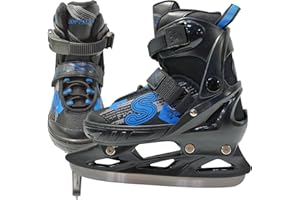 SOFTMAX - Adjustable Ice Skates - Hockey Skates for Boys and Girls - Insulated Kids Ice Skates with 3 Sizes Adjustments with 