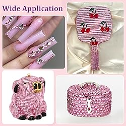 25000Pcs Resin Rhinestones for Crafting, Dark Pink