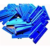 MINISCRAPER 100 Pack Plastic Razor Blades Double Edged Polycarbonate | Strong polycarbonate blades ideal for scraping stickers, labels, and residue.