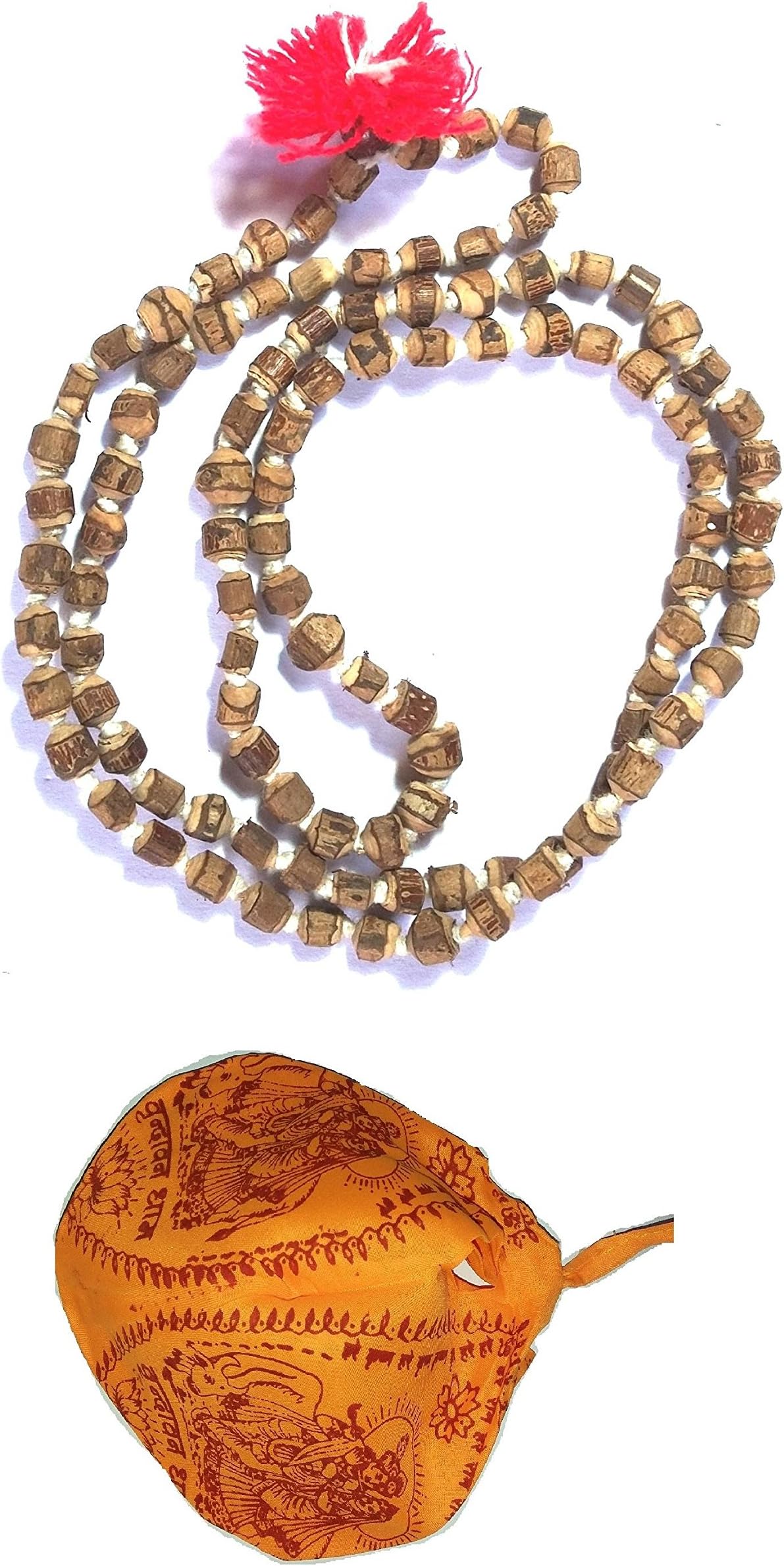 Choicepick Tulsi (108 and 1) Beads Japa Mala Neckwear Rosary with Gomukhi Bag