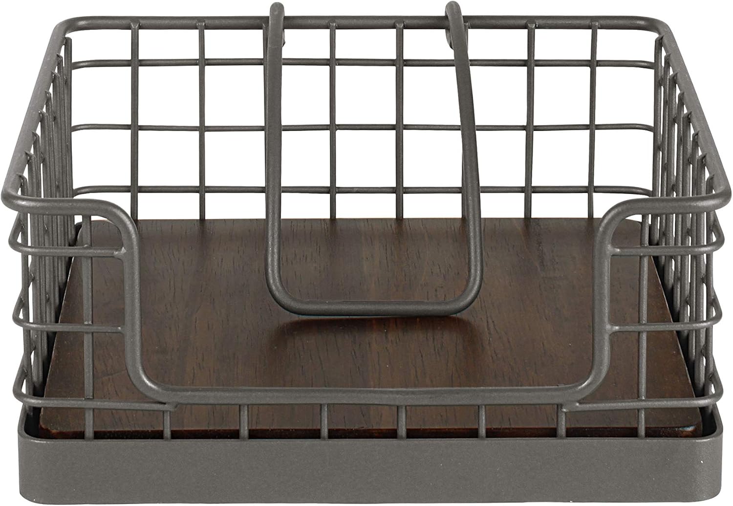 Spectrum Diversified Vintage Flat Holder with Weighted Arm, Farmhouse Kitchen Napkin Dispenser, Sturdy Steel Rustic Kitchen & Dining Room Decor, One, Industrial Gray: Kitchen & Dining