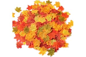 Momkids 500Pcs Artifical Maple Leaves,Fall Leaves Decor, Fake Silk Leaf for Home Restaurant Centerpieces Indoor Outdoor Wedding Party Festival Party Thanksgiving Autumn Decoration