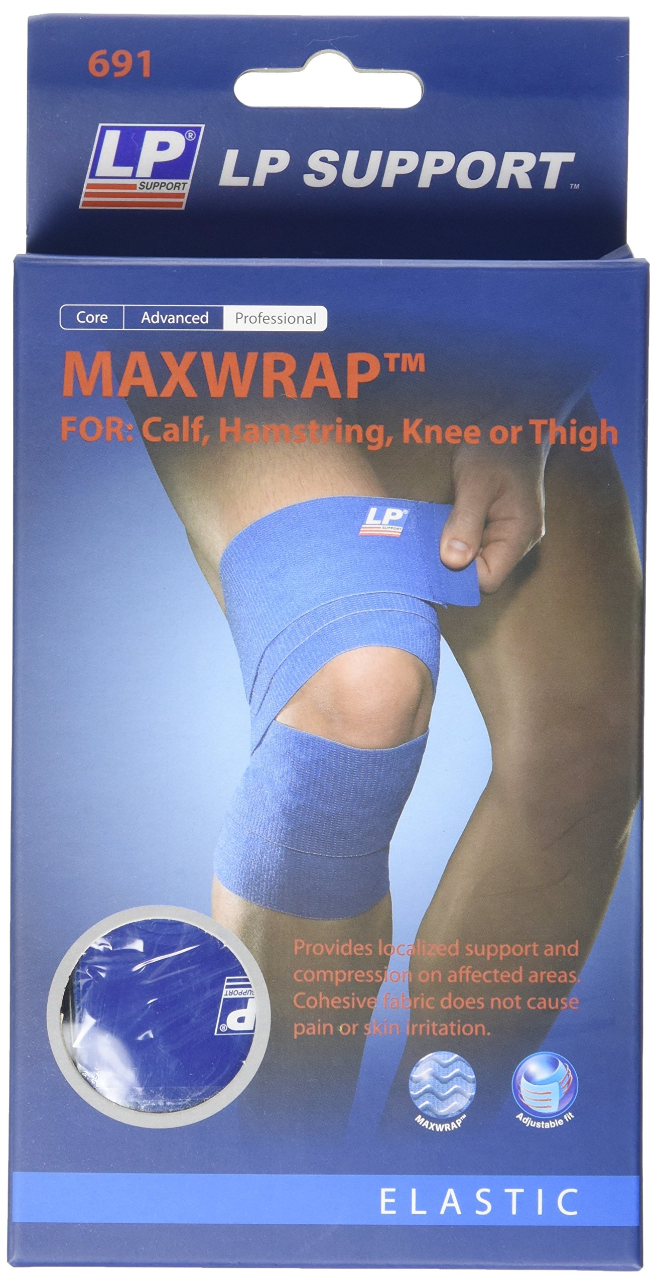 LP Calf, Hamstring, Knee or Thigh Max Wrap - Support Wrap Designed to Aid Prevention, Treatment and Rehabilitation of Injury, Blue - One Size