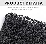 JASSINS African Net Bath Sponge Back Scrubber 66 Inch Stretch Black view 2