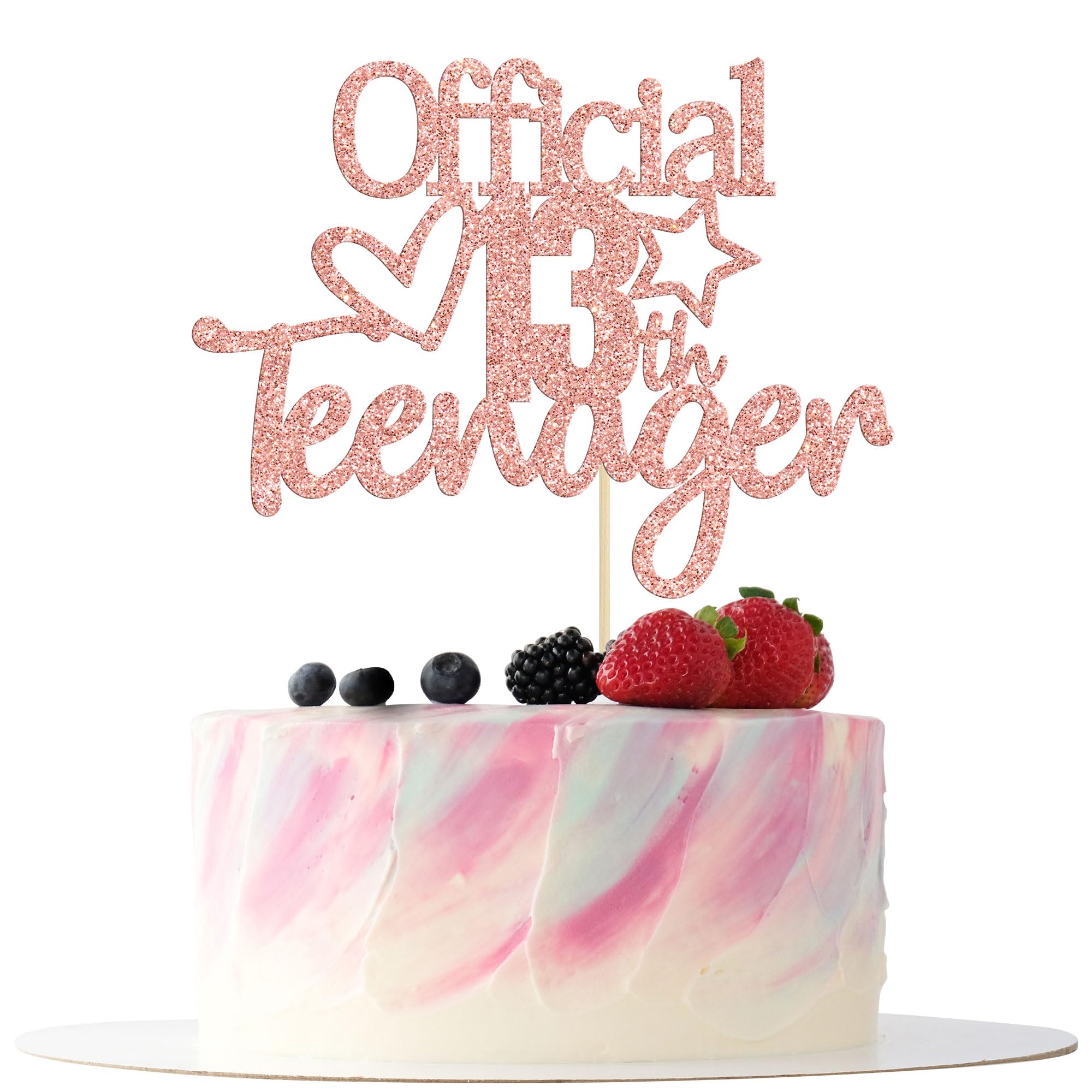 Gyufise Rose Gold Glitter 13th Birthday Cake Topper & Decorations for Teens