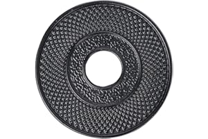 Sungmor Black Cast Iron Teapot Trivet - Heat-Resistant Japanese Tea Pot Stand, Textured Anti-Slip Base for Table and Counter Protection