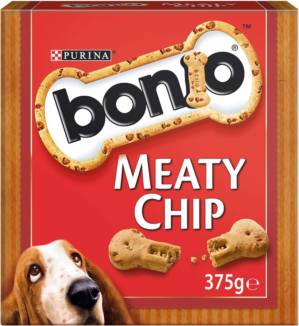 Bonio Meaty Chip Dog Biscuits 375g Pack of 5 - Adult Dog Treats