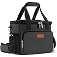 Femuar Lunch Bags for Women/Men, Insulated Lunch Bag for Work Office Picnic - Large Lunch Cooler Bag Leakproof Lunch Box with Adjustable Shoulder Strap for Adults - Charcoal(15L)