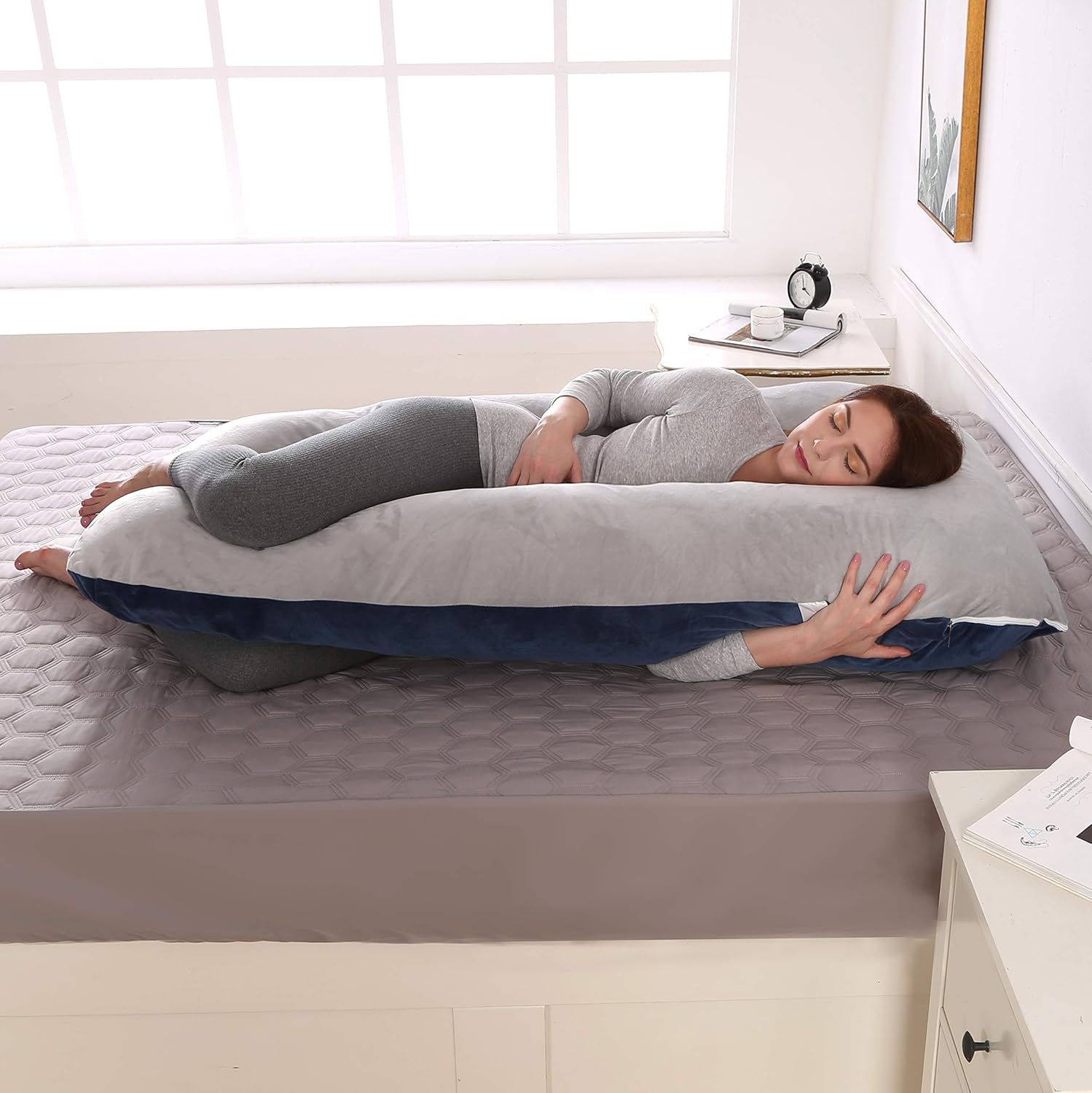 Amagoing 57 inches Pregnancy Pillow, U Shaped Maternity Full Body Pillow for Women with Hip, Leg, Back Pain, Washable Jersey Cover Included: Home & Kitchen
