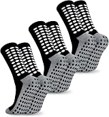 Zuimei 3 Pairs Grip Socks for Men Anti-Slip Football Sports Black Blue White view 8