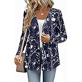 Zeagoo Lightweight Cardigan for Women 2026 Long Sleeve Open Front Casual Cardigans with Pockets