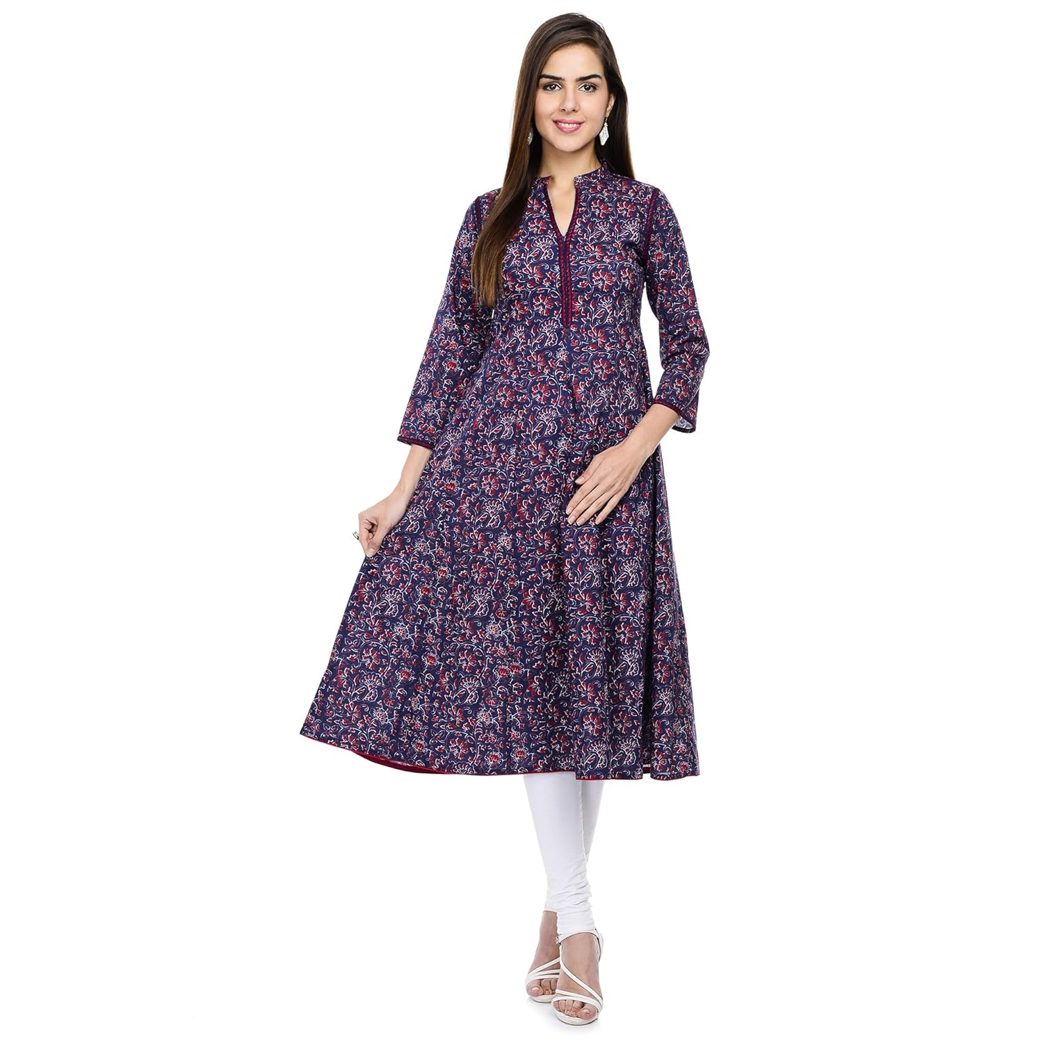 tissu women's viscose embroidered anarkali kurti (tis- 1593)