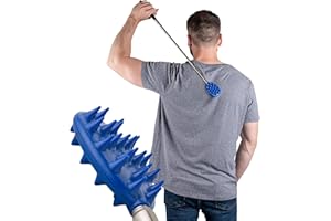 Cactus Scratcher Back Scratcher Extendable Extends 29" Long Double Sided Retractable Scratching Tool for Hand, Neck, Head, and Body - Universal Gift for Family, Pets, and Friends, Big Stick, Blue