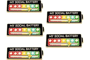 YAIOUTIY Social Battery Pin - My Social Battery Creative Lapel Pin, Fun Enamel Emotional Pin 7 Days A Week, Mood Expressing Pin For Introverts.