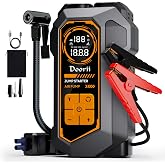 Doorii 6000A Jump Starter with Air Compressor, 10-in-1 Car Jumper Starter Portable, 150PSI Tire Inflator/Air Pump, LED Flashlight for Up to 10.0L Gas / 8.0L Diesel Engines