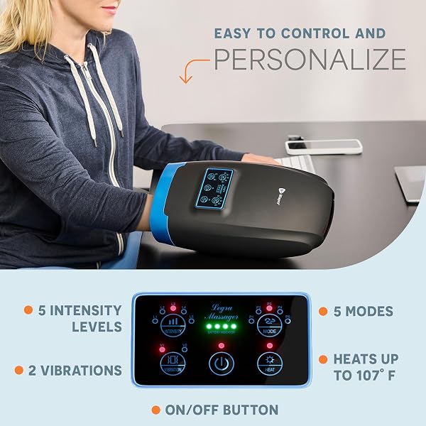 LIFEPRO LEGRA HAND MASSAGER WITH HEAT AND COMPRESSION – FINGER, WRIST, AND PALM MASSAGER WITH 5 MODES – PRESSURE POINT THERAPY FOR SENSITIVE HANDS, RELAXATION, AND COMFORT