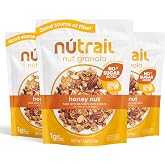 NuTrail Nut Granola Cereal, Honey Nut, No Sugar Added, Keto, Low Carb, Gluten Free, Grain Free, Healthy Breakfast 8 oz. 3 Count