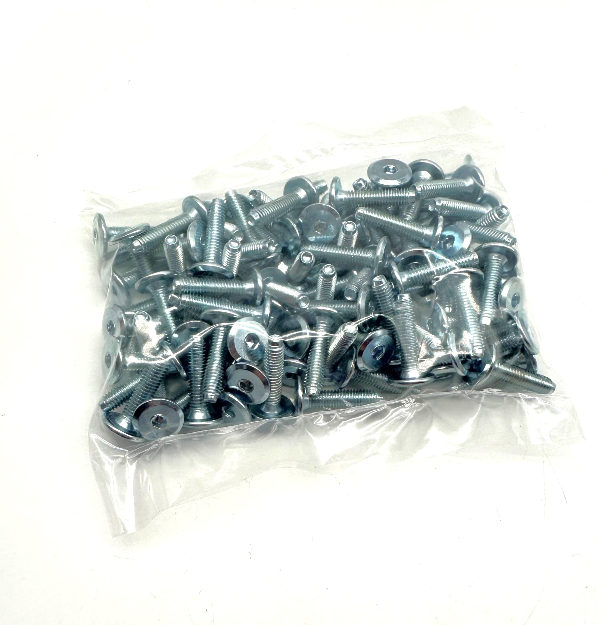 Pack of 100 | M6 x 25mm Joint Connector Bolts Furniture Connecting Bolt for Flat Pack, IKEA, Cot Bed 1 Inch