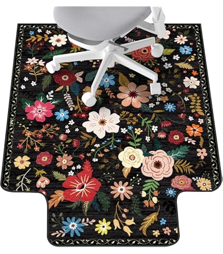 Office Chair Mat For Hardwood Floor 36"X 48" Computer Desk Chair Carpet Retro Boho Office Mats Rolling Chairs Carpet Non Slip Floor Protector Mat Office H