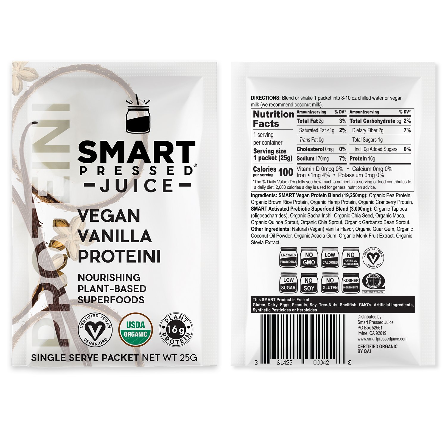 Smart Pressed Vanilla Proteini Juice Cleanse Superfoods Detox Organic