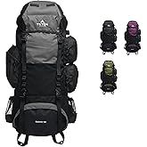 Teton 65L Explorer Internal Frame Backpack for Hiking, Camping, Backpacking, Rain Cover Included, Graphite