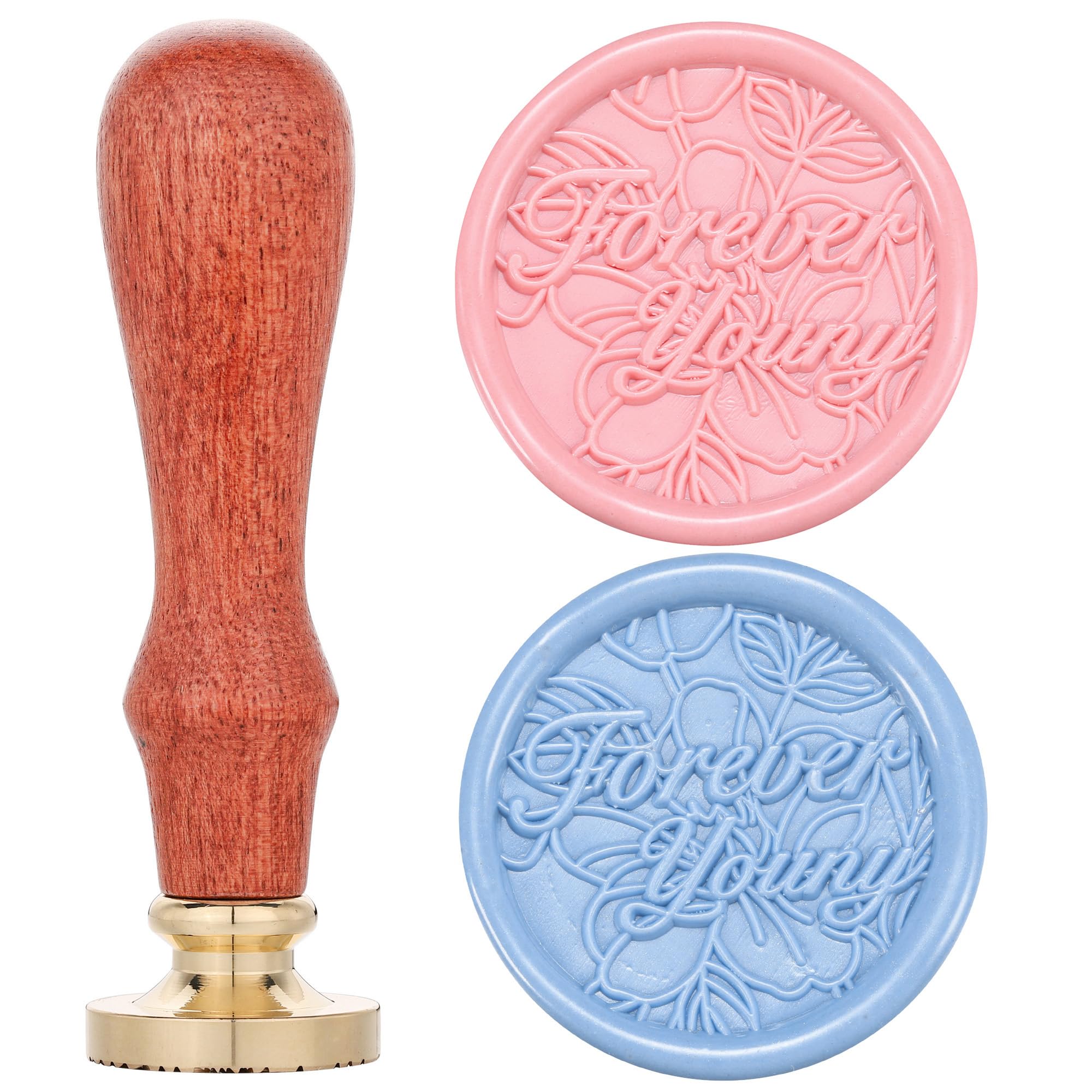 Filhome Wax Seal Stamp Vintage Retro Classical Wax Seal Stamp Valantines Gift for Lovers Copper Stamp with Fancy Pattern Forever Young