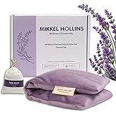Mikkel Hollins Microwave Heating Pad with Flaxseed and Lavender for Back, Neck, Shoulder, Joint & Menstrual Cramp Relief, Size 6"x16", Washable Cover and Reusable, with Mini Lavender Bag Gift