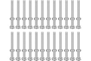 uxcell M6x65mm Square Neck Carriage Bolts with Nuts & Washers, 24Set 304 Stainless Steel Round Head Square Neck Coach Bolt Sc