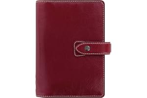 Filofax Malden Organizer, Personal Size, Burgundy - Tactile, Full-Grain Buffalo Leather, Six Rings, Cotton Cream Week-to-View