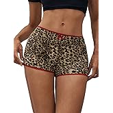 QCGRSQ Women's Butterfly Bow Leopard Print Summer Low Waist Shorts