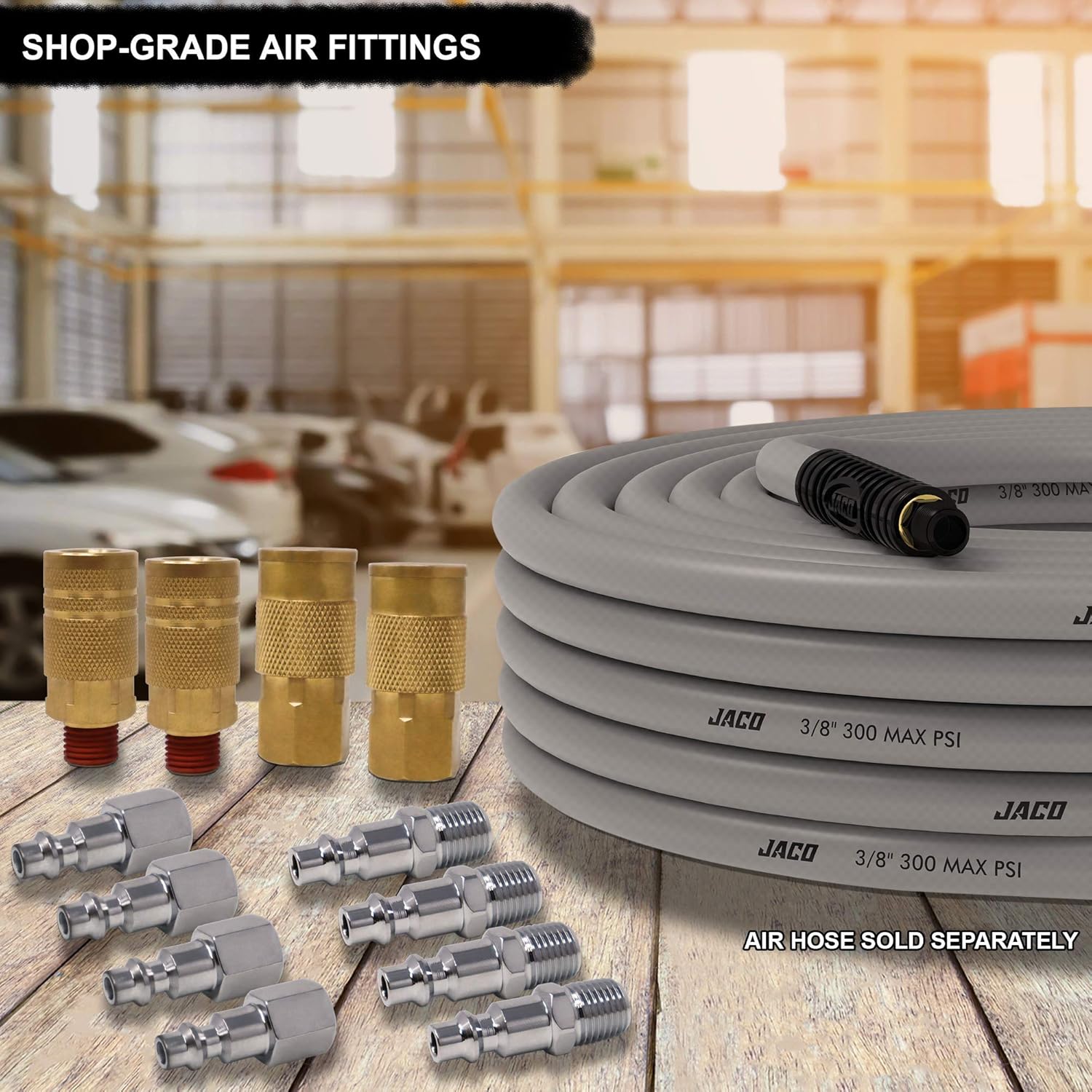 JACO Industrial Quick Connect Air Hose Fittings Plug & Coupler Kit - 1/4" NPT (Set of 12) - - 