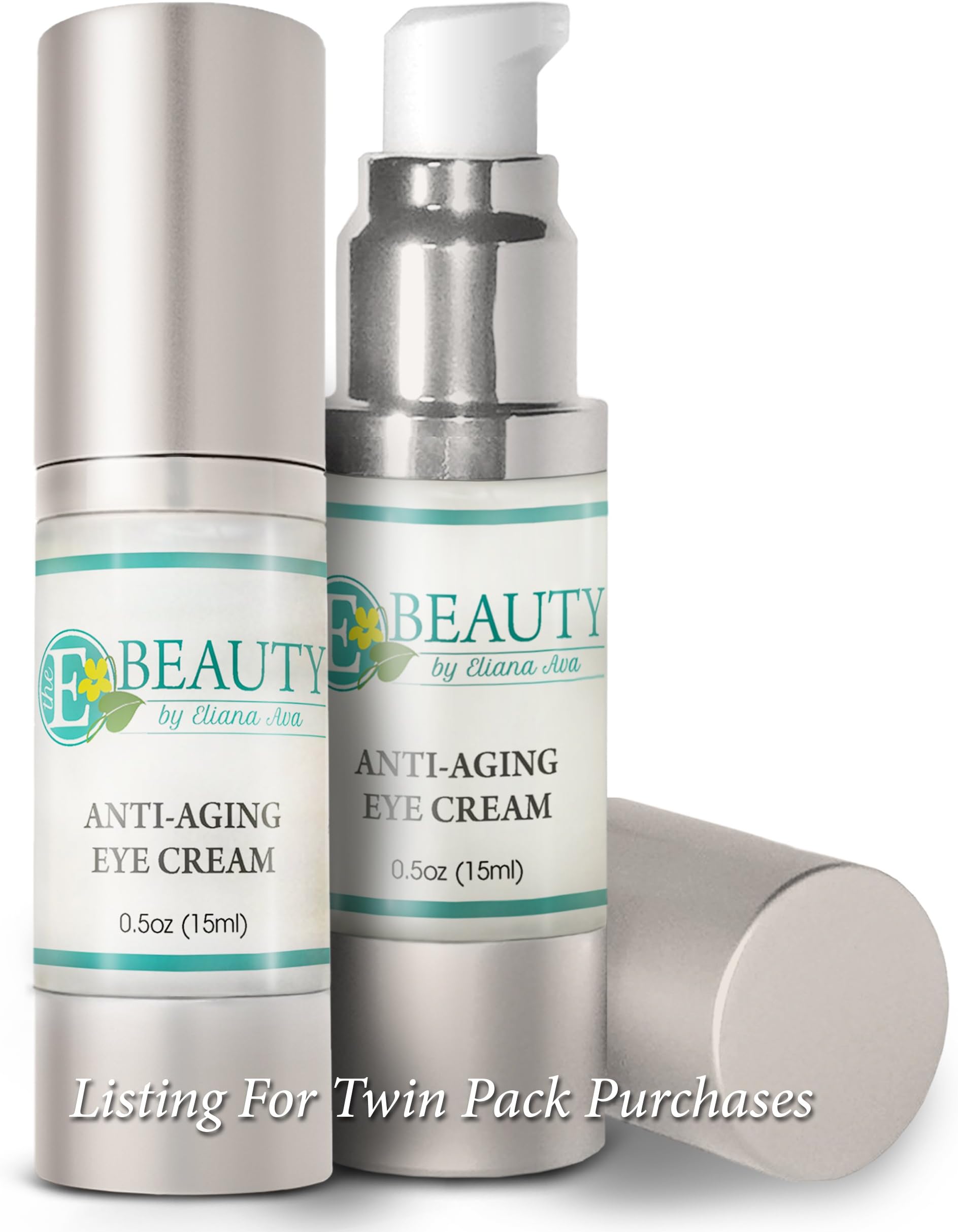 Anti-Aging Eye Cream - Reduces Facial Lines & Puffiness, Lightens Dark Circles - Men Love it Too - 100% Satisfaction Guarantee - Moisturizer Softens and Erases Crow's Feet - Combination Face & Lip Treatment Complex & Mask - Product Works with ALL SKIN TYPES - Allergy Free - Instant Smoothing for Younger-Looking Eyes - Twin Pack Lasts Up to 120 Days