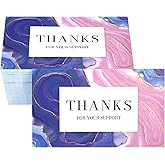 RXBC2011 Thanks for your support cards small business packaging customer appreciation notes pack of 100 blue pink