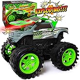 Exploding Monster Truck Toy with Explosive Crash Sounds and Lights, Smash It Up Again and Again, 8.7” Monster Truck Toys for Boys Kids Ages 3, 4-7 & Above | Toddler Toys for 3 Year Old Boys Gift