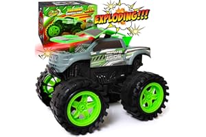 TEAM POWER Exploding Monster Truck Toy with Explosive Crash Sounds and Lights, Smash It Up Again and Again, 8.7” Monster Truck Toys for Boys Kids Ages 3, 4-7 & Above | Toddler Toys for 3 Year Old Boys Gift