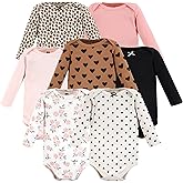 Hudson Baby baby-girls Cotton Long-sleeve Bodysuits 7-pack
