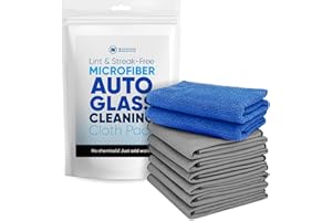 MICROFIBER WHOLESALE Claro Glass Towels Car Detailing 8-Pack – Streak Free Windshield Cleaner Cloth | Auto Glass Cleaner for Car Windows, Mirrors & Screens | Microfiber Car Cleaning Cloth for Detailing & Interior Use