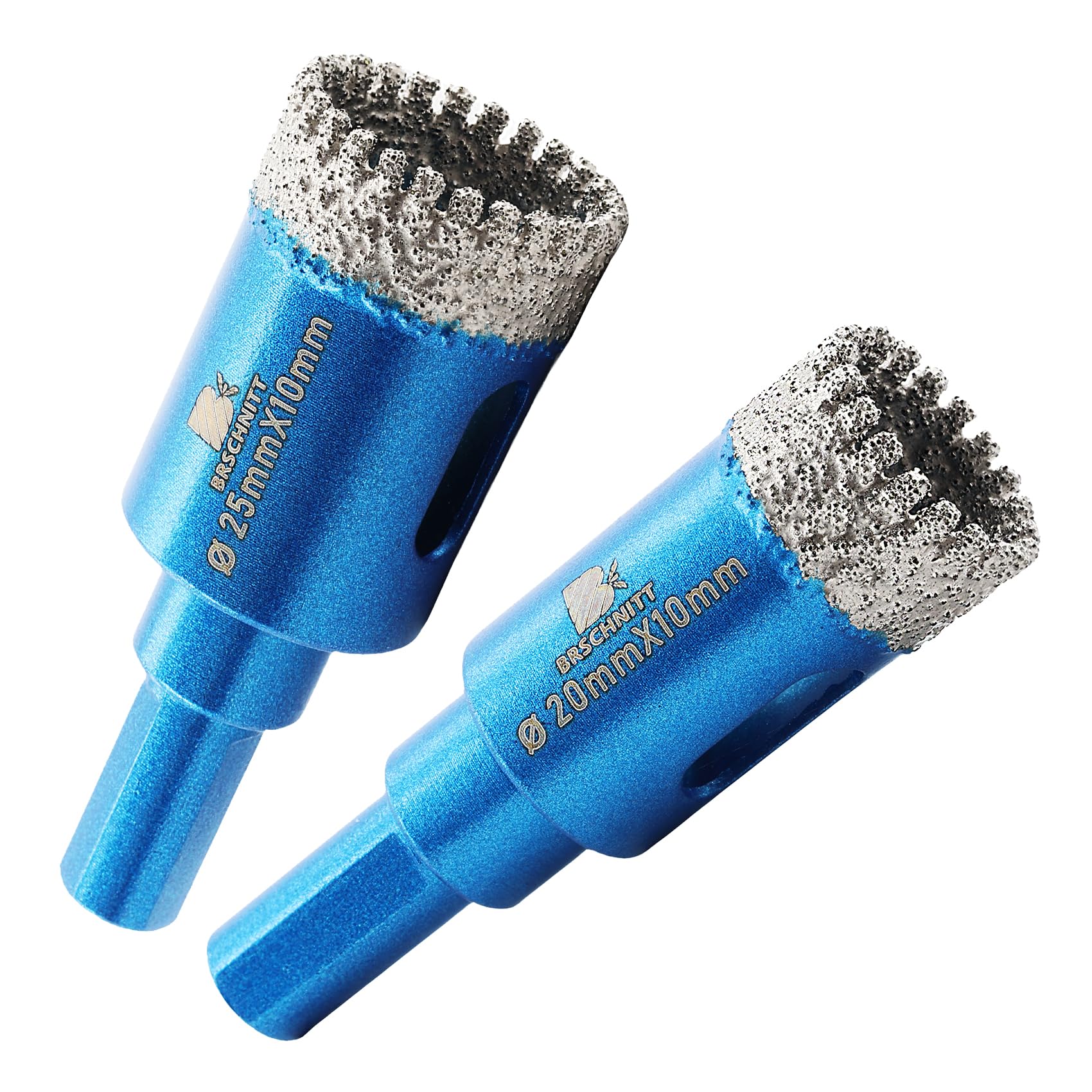 Dry Diamond Core Drill Bit Set,BRSCHNITT 20/25mm Diamond Hole Saw Core Drill Bit with Triangle Shank for Porcelain Tile Ceramic Stone Granite Marble — image 1