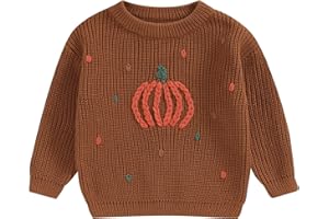 Mubineo Toddler Baby Girl Boy Halloween Clothes Cute Pumpkin Sweater Pullover Long Sleeve Knit Infant Winter Sweaters