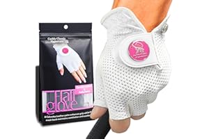 CADDY CLASSIC SIGNATURE Caddy Classic Ladies Golf Glove Women | Half Finger Mesh Design for High Breathability | Premium Leather Construction for Comfortable Fit | Includes Stylish Magnetic Ball Marker