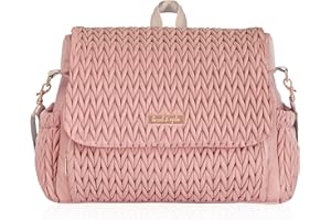 HANNAH&SOPHIA Hannah & Sophia Belle Convertible Baby Diaper Backpack & Bag in Pink Polyester with Classic Style