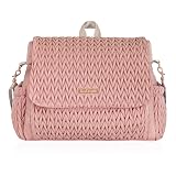 Hannah & Sophia Belle Convertible Baby Diaper Backpack & Bag in Pink Polyester with Classic Style
