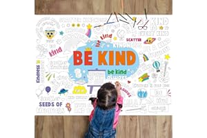 Naozinebi Be Kind Coloring Poster for Kids Giant Coloring Poster Large Positive Coloring Tablecloth Jumbo Coloring Books for kids Classroom Home Birthday Party Supplies Favor