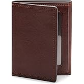 Bosca Men's Wallet, Dolce Leather Double I.D. Tri Fold Wallet with RFID Blocking, Dark Brown