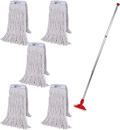 Abbey Heavy Duty Kentucky Mop 450g 5 Heads Color Coded Holder Commercial