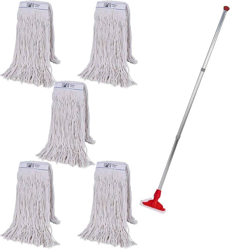 Abbey Heavy Duty Kentucky Mop 450g 5 Heads Color Coded Holder Commercial