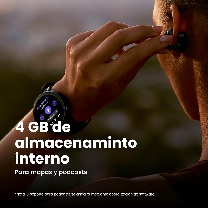 Active MAX Reloj Inteligente 48mm, Pantalla AMOLED 1.5", Batería hasta 25 Días, Mapas, NFC, GPS, 170+ Deportes, Resistente al Agua, Ritmo Cardíaco y Sueño, Smartwatch para Android iPhone